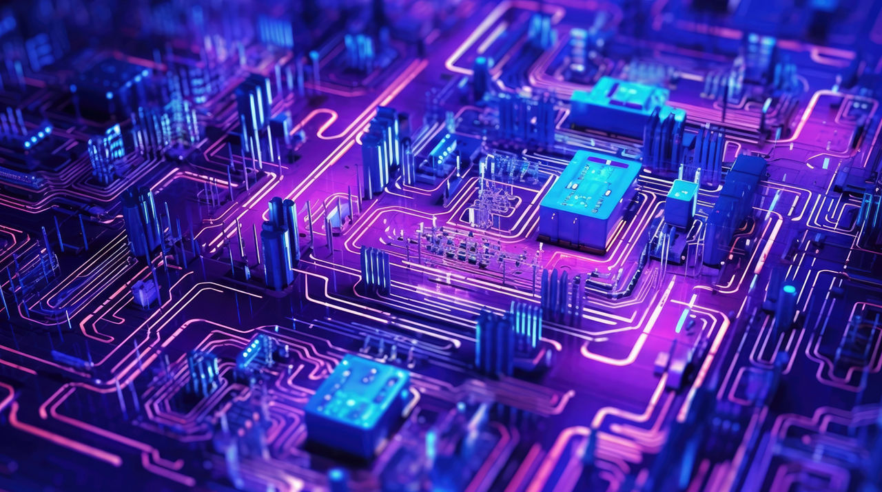 Blue and purple technology circuit